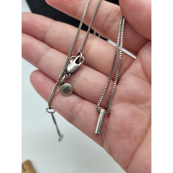 MADEWELL Minimalist Pendant Silver Tone Necklace Vertical Bar - Picture 7 of 7
